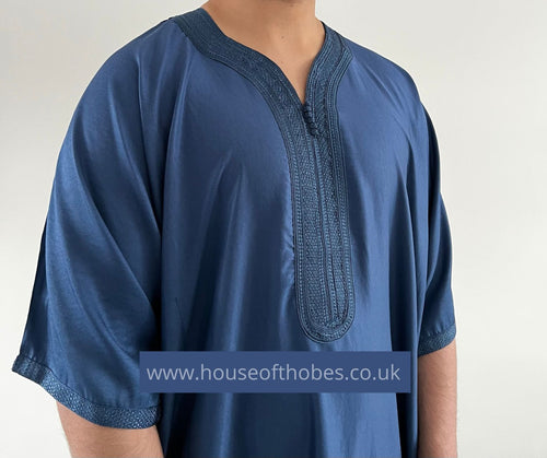 Royal Blue Moroccan Gandoura | Thobe